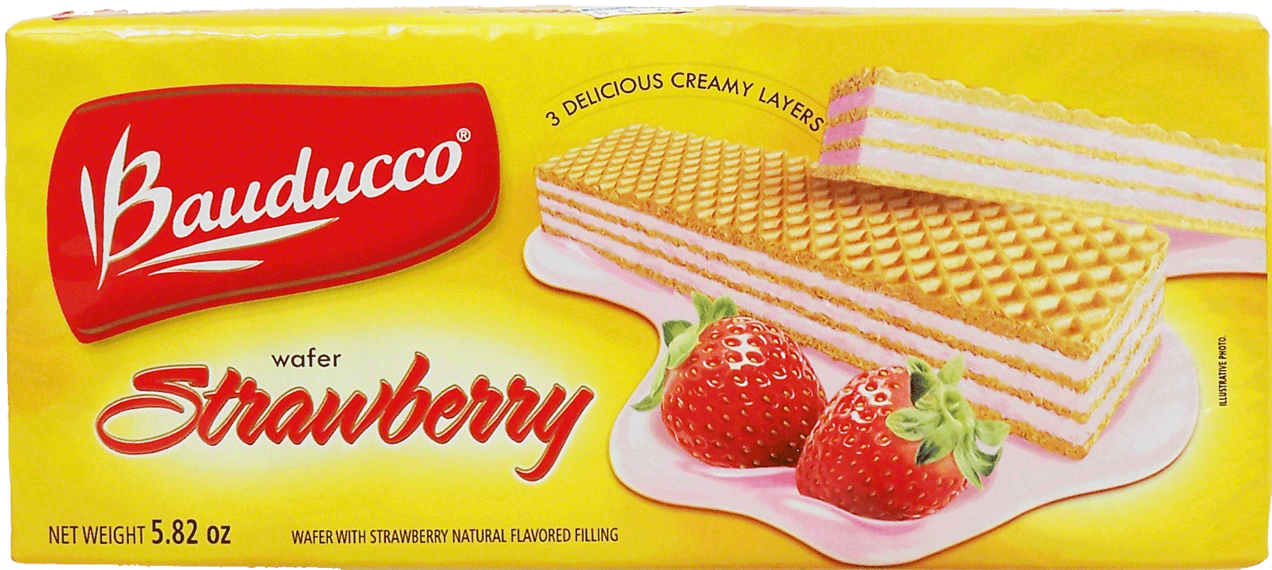 Bauducco  wafers with strawberry natural flavored filling Full-Size Picture